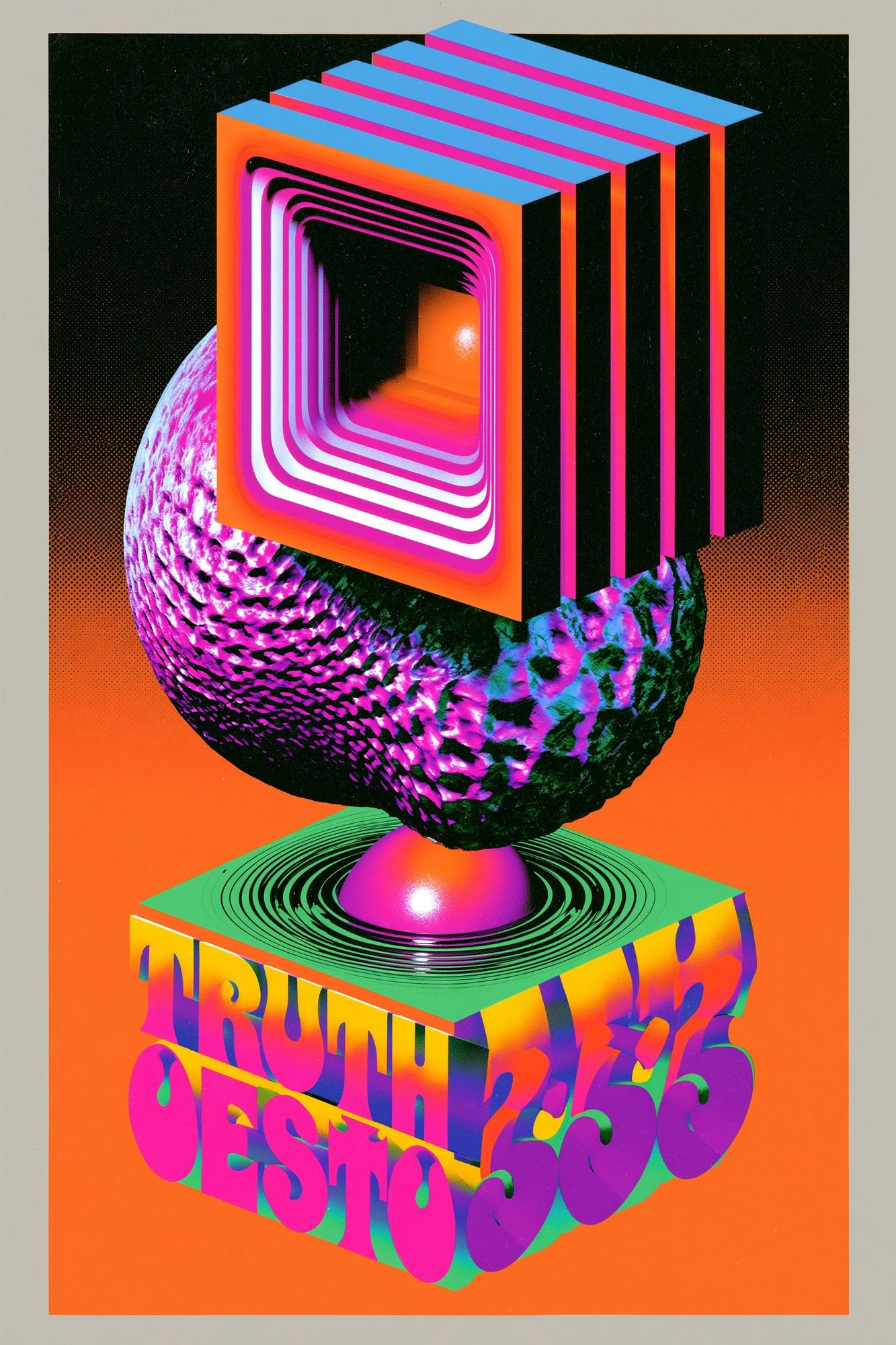Truth Oestro Neon Typography Poster. poster detail