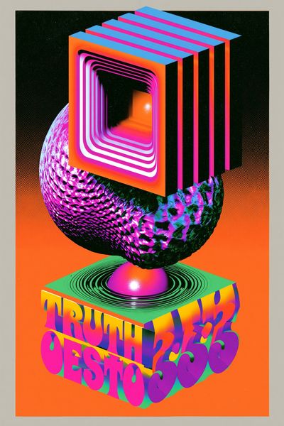 Truth Oestro Neon Typography Poster. poster