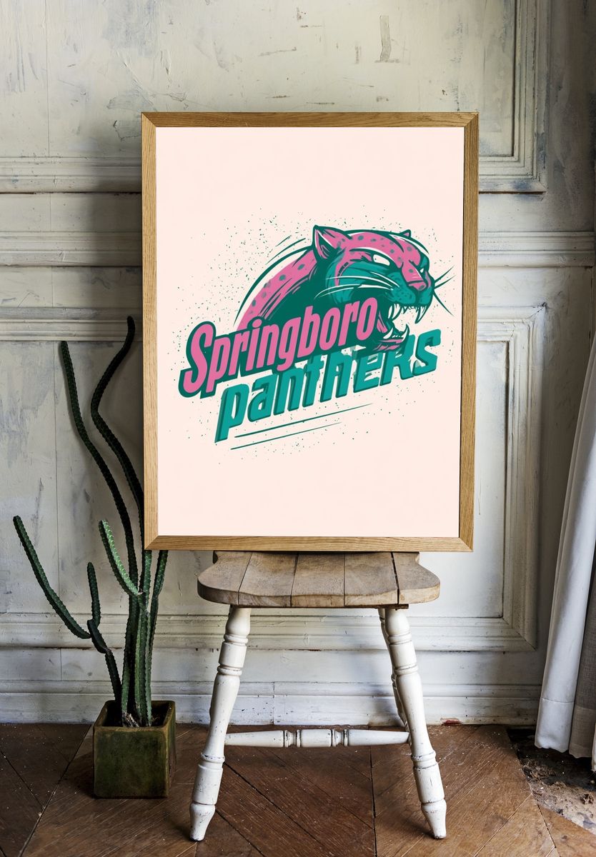 Springboro Panthers Typography Poster. room preview