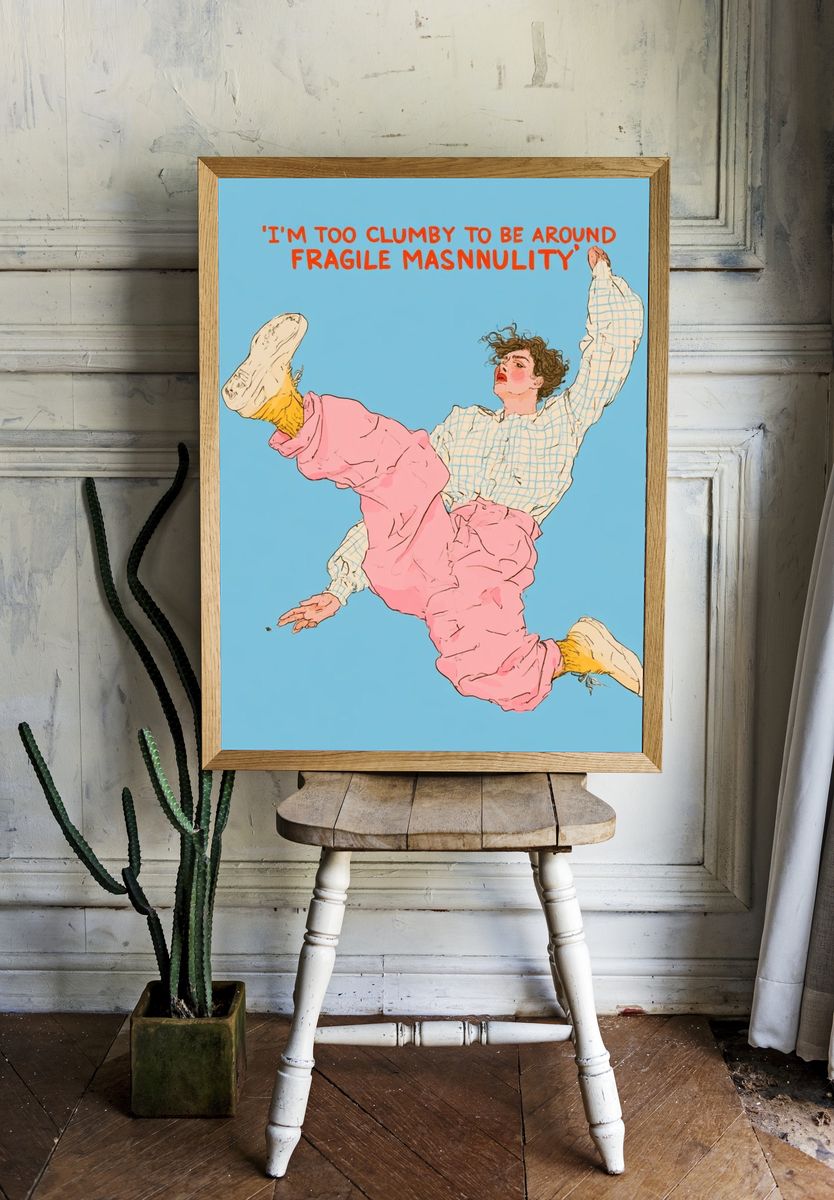 Fragile Masculinity Typography Poster. room preview