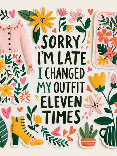 Sorry I'm Late Typography Poster.
