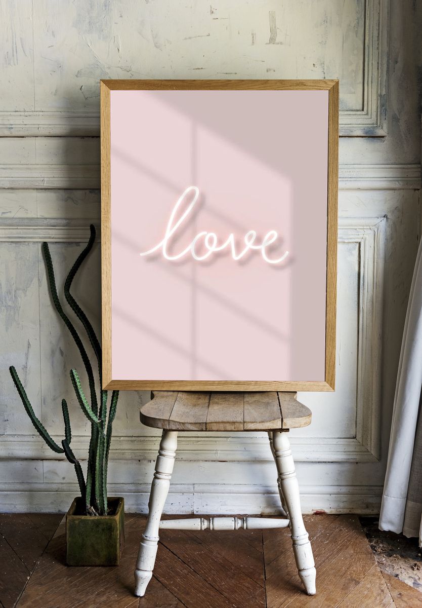 Love neon text natural light. room preview