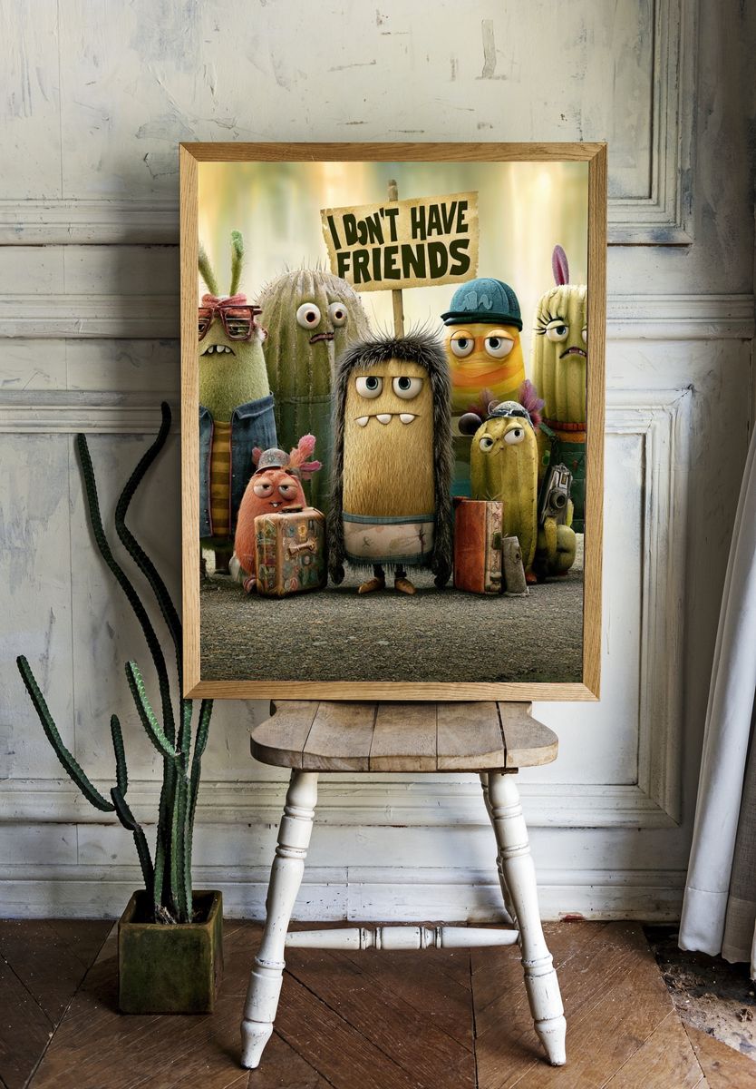 I Don't Have Friends Typography Poster. room preview