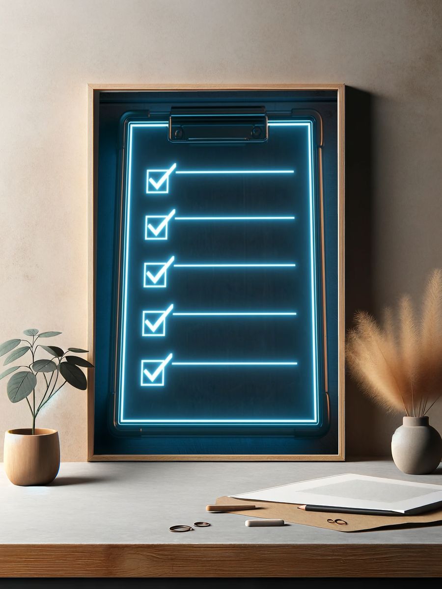 Neon Checklist Typography Poster. — room view 2