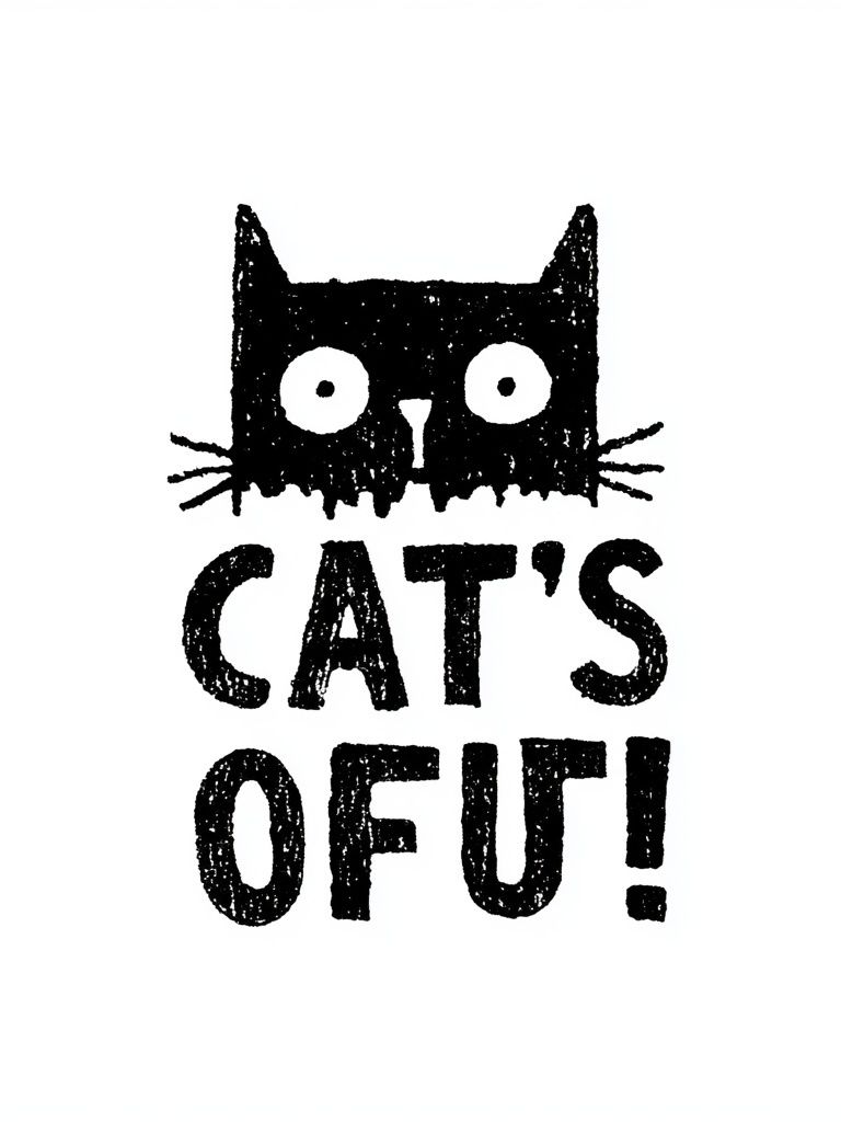 Cat's Out Typography Poster. poster detail