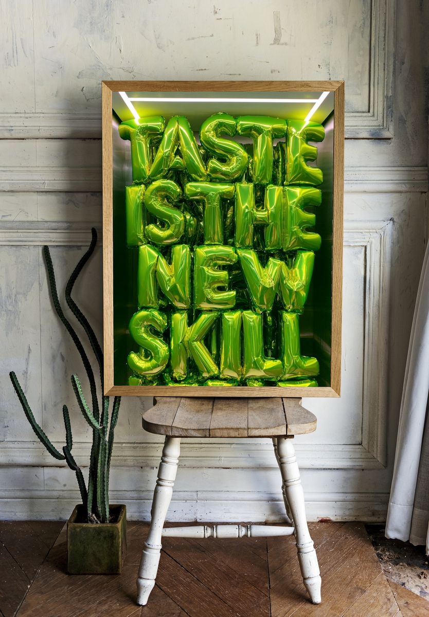 Taste the New Skill Typography Poster. room preview