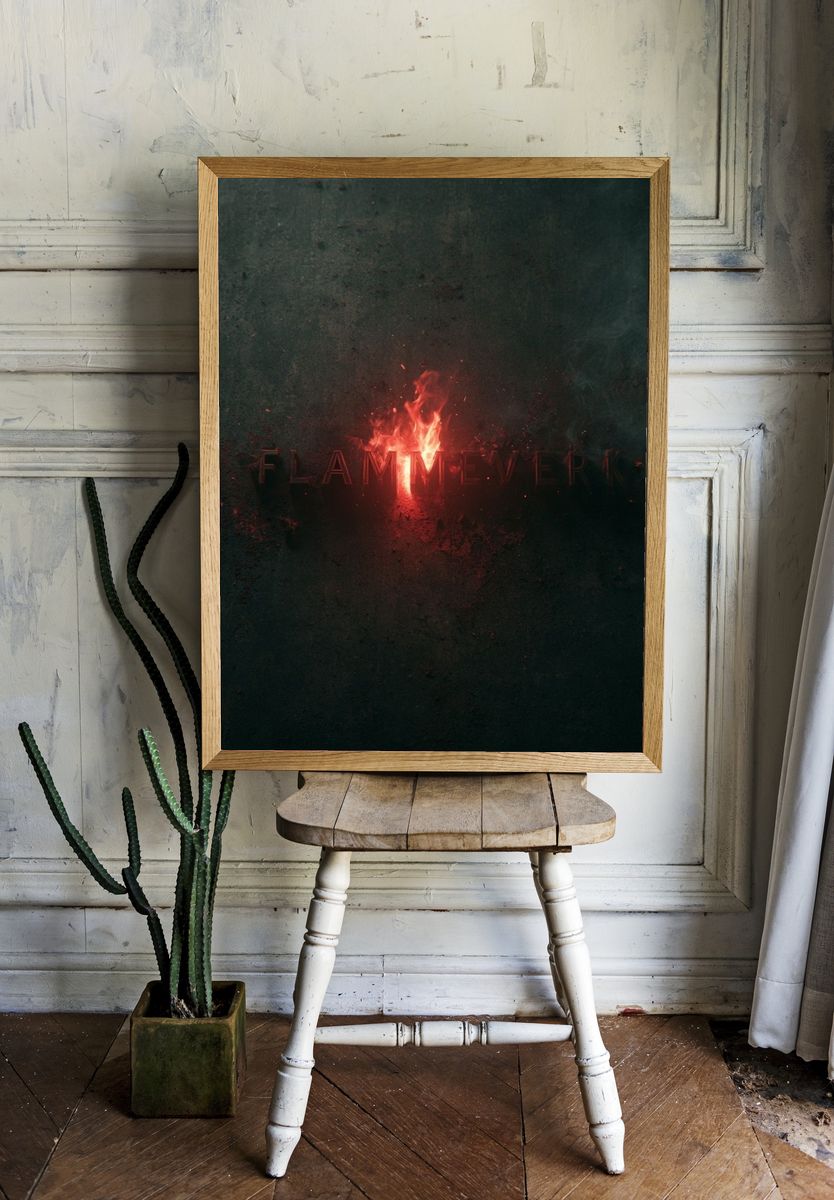 Flamewerk Dark Typography Poster. room preview