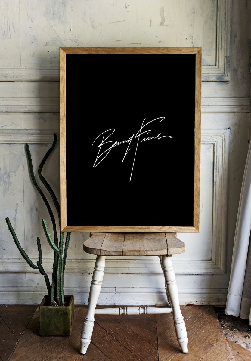 Benny Finesse Typography Poster. room preview