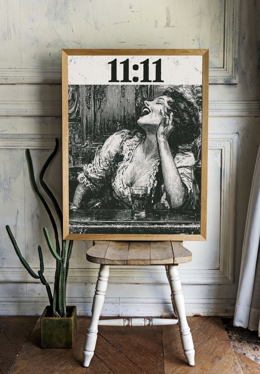 11:11 Vintage Typography Print. room preview