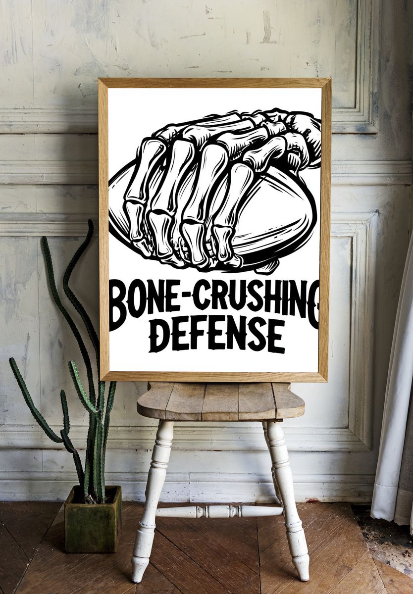 Bone-Crushing Defense Typography Poster. room preview