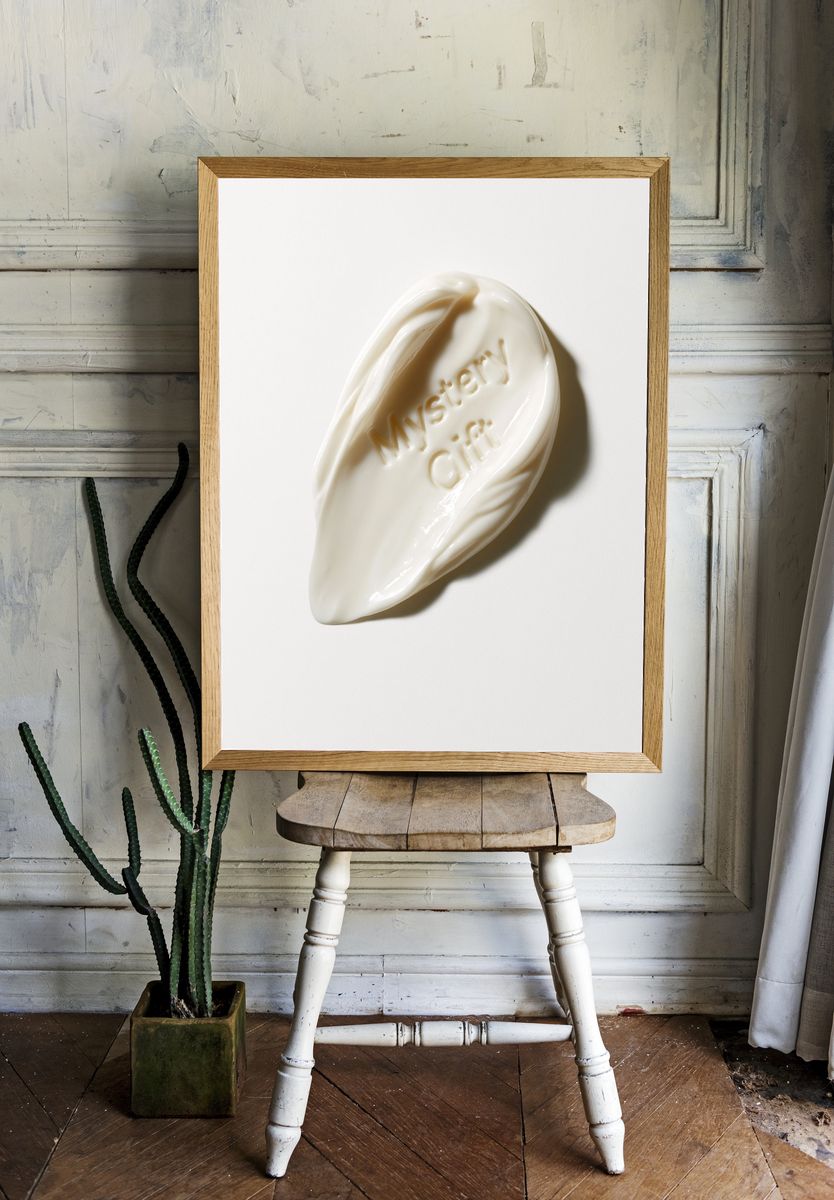 Mystery Gift Minimalist Print. room preview