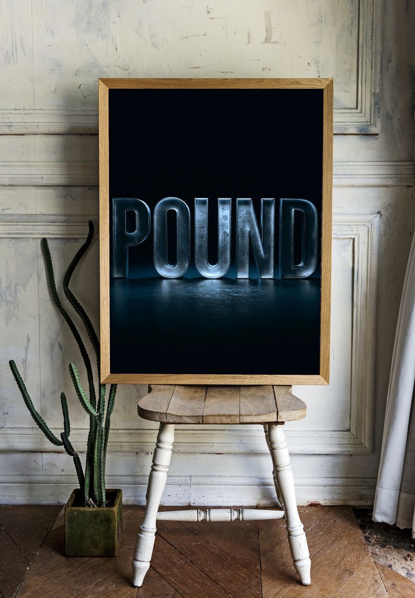 Pound Typography Poster. room preview