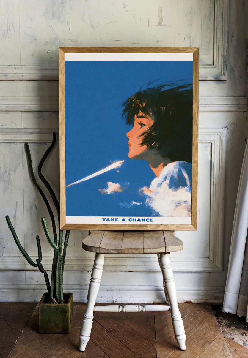 Take a Chance Typography Print. room preview