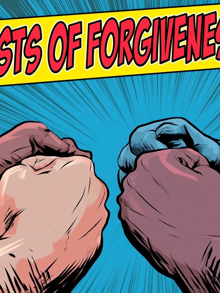 Fists of Forgiveness Typography Poster. poster detail
