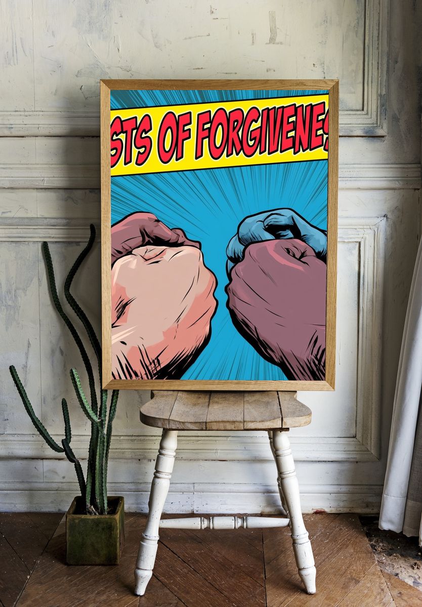 Fists of Forgiveness Typography Poster. room preview