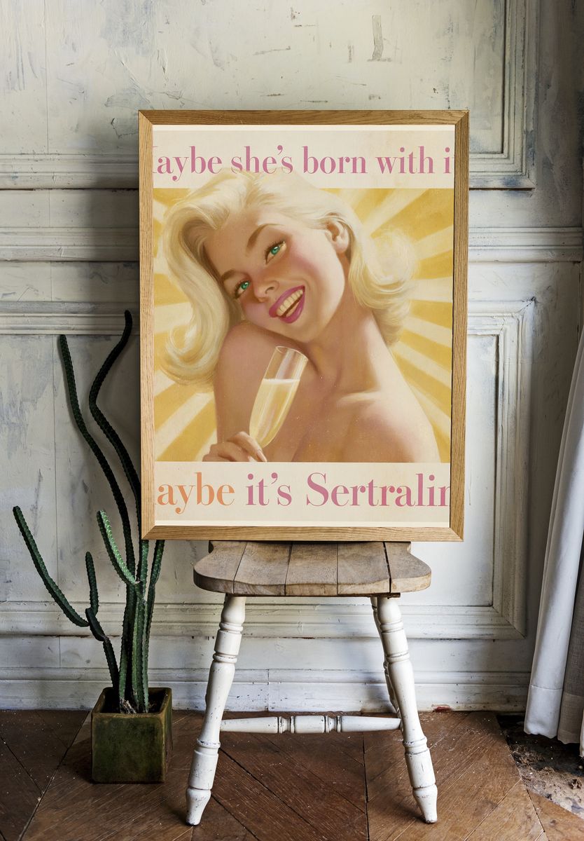 Sertraline Pop-Art Typography Poster. room preview