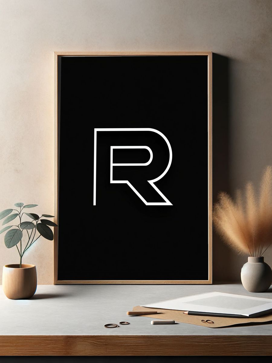 Minimalist R Typography Poster. — room view 2