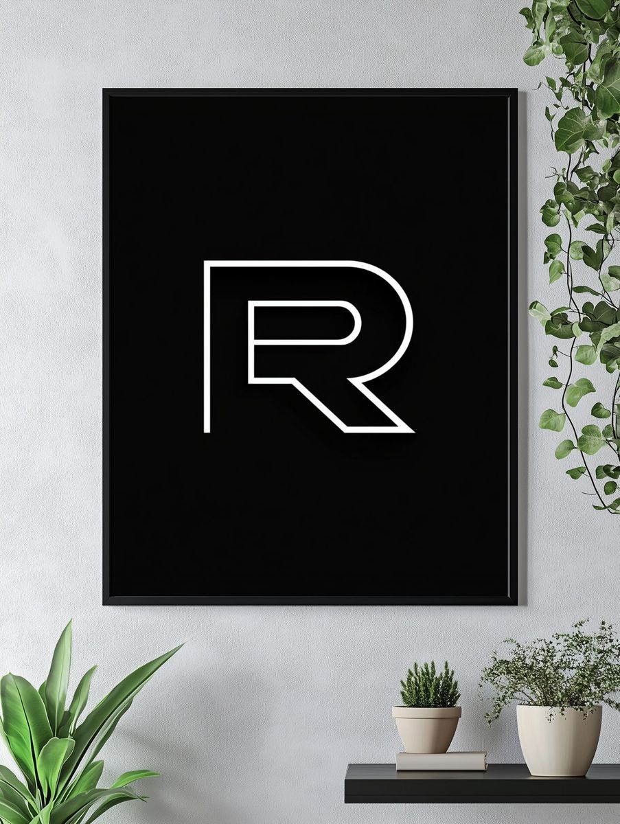 Minimalist R Typography Poster. — room view 4