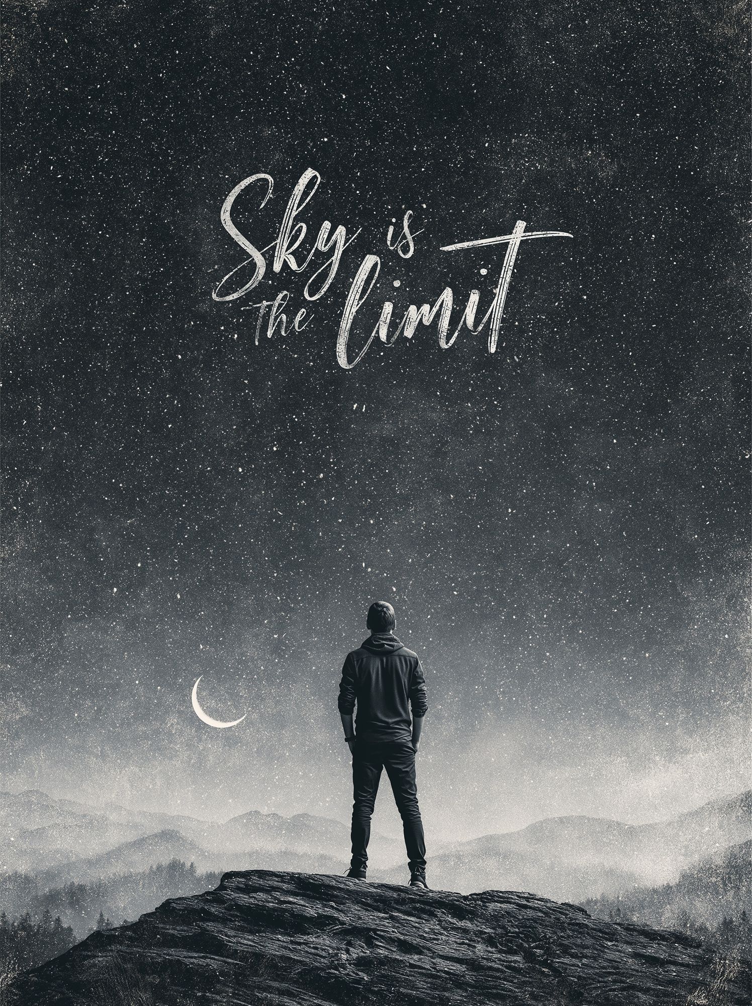 Sky Is the Limit Typography Poster. poster detail