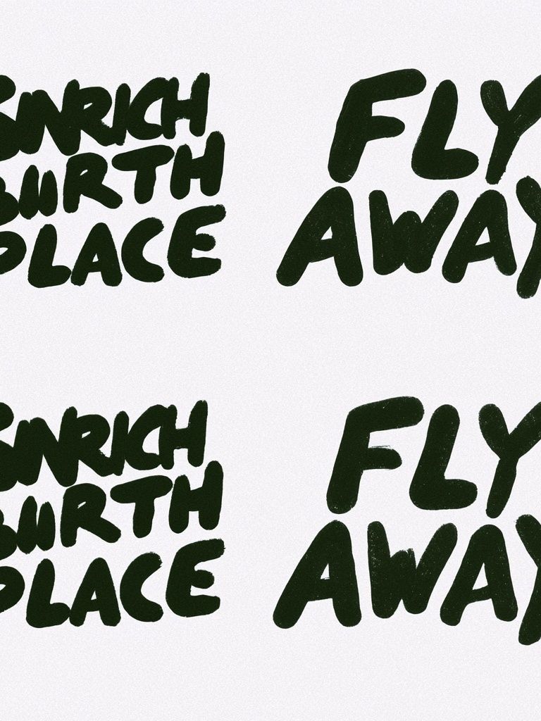 Snrich Birth Place Fly Away Typography Poster. poster detail