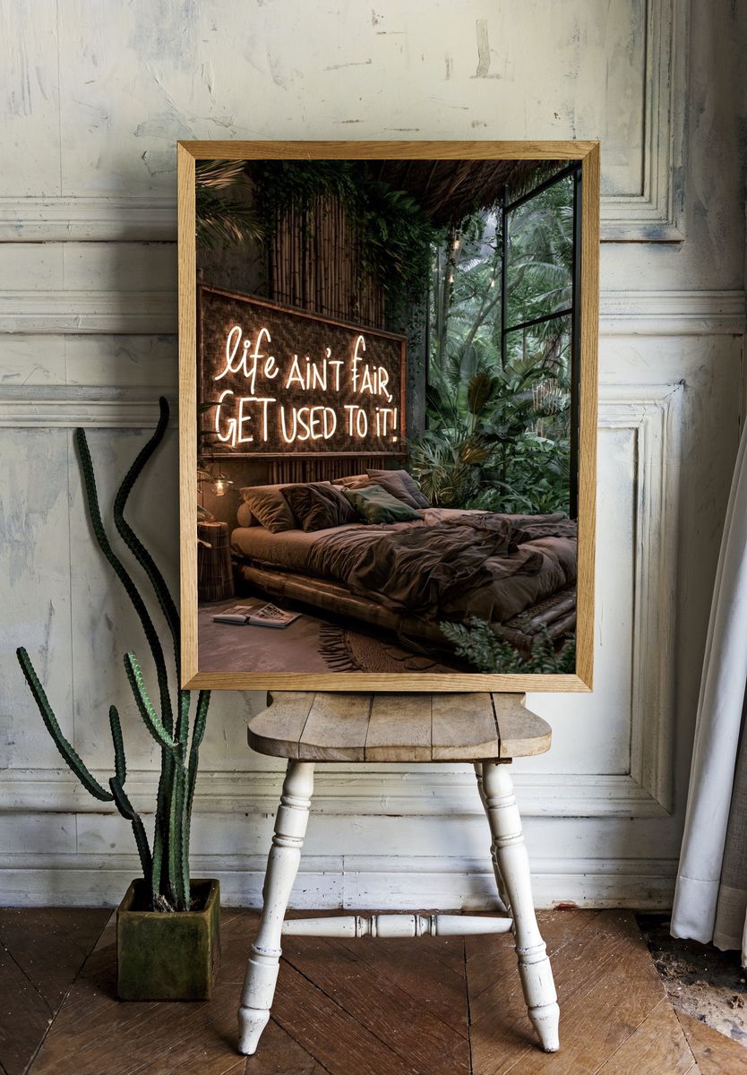 Jungle Bedroom Quote Typography Poster. — room view 1