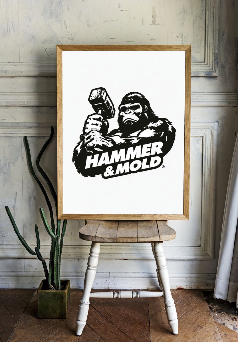 Hammer & Mold Gorilla Typography Poster. — room view 1