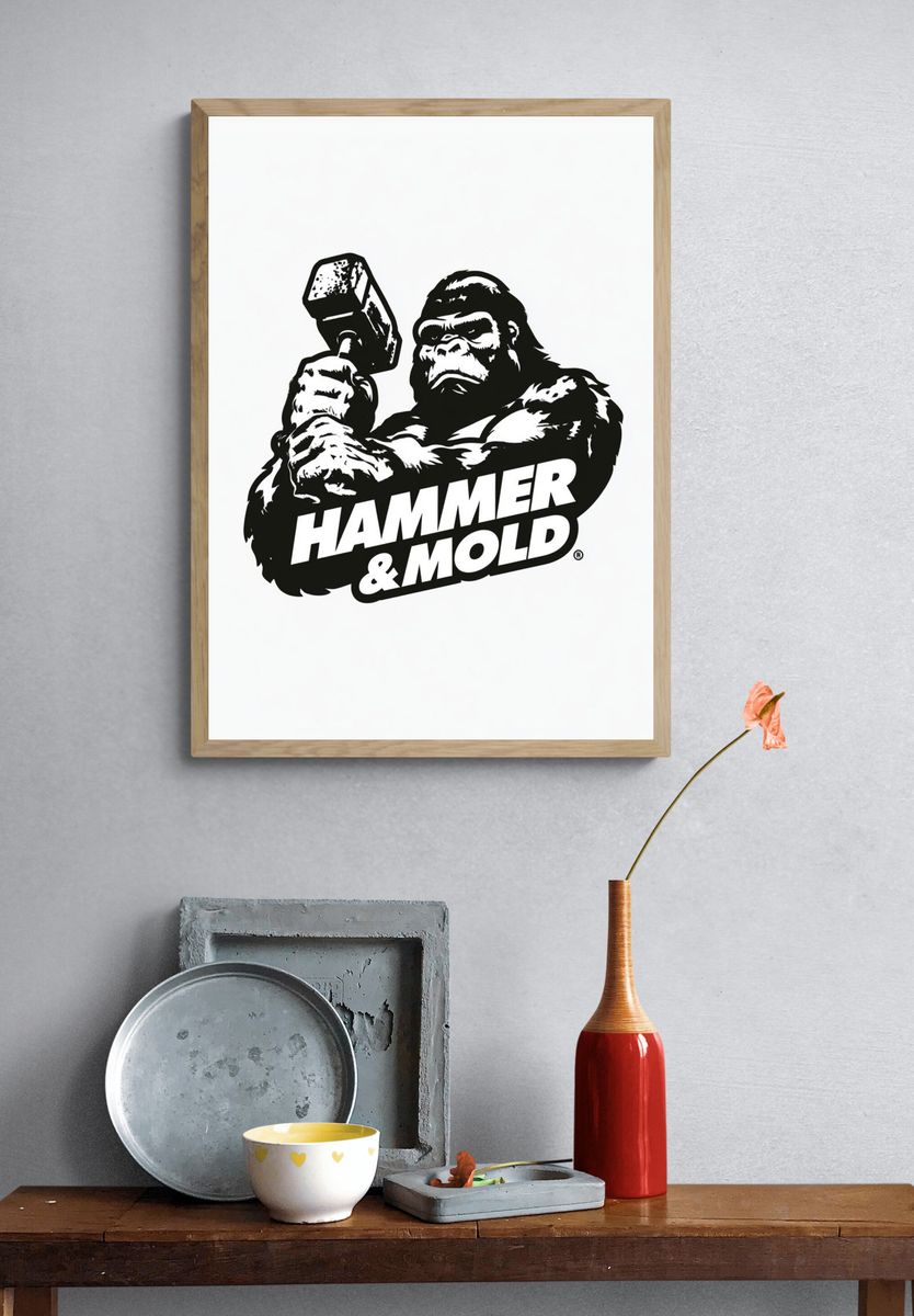 Hammer & Mold Gorilla Typography Poster. — room view 3