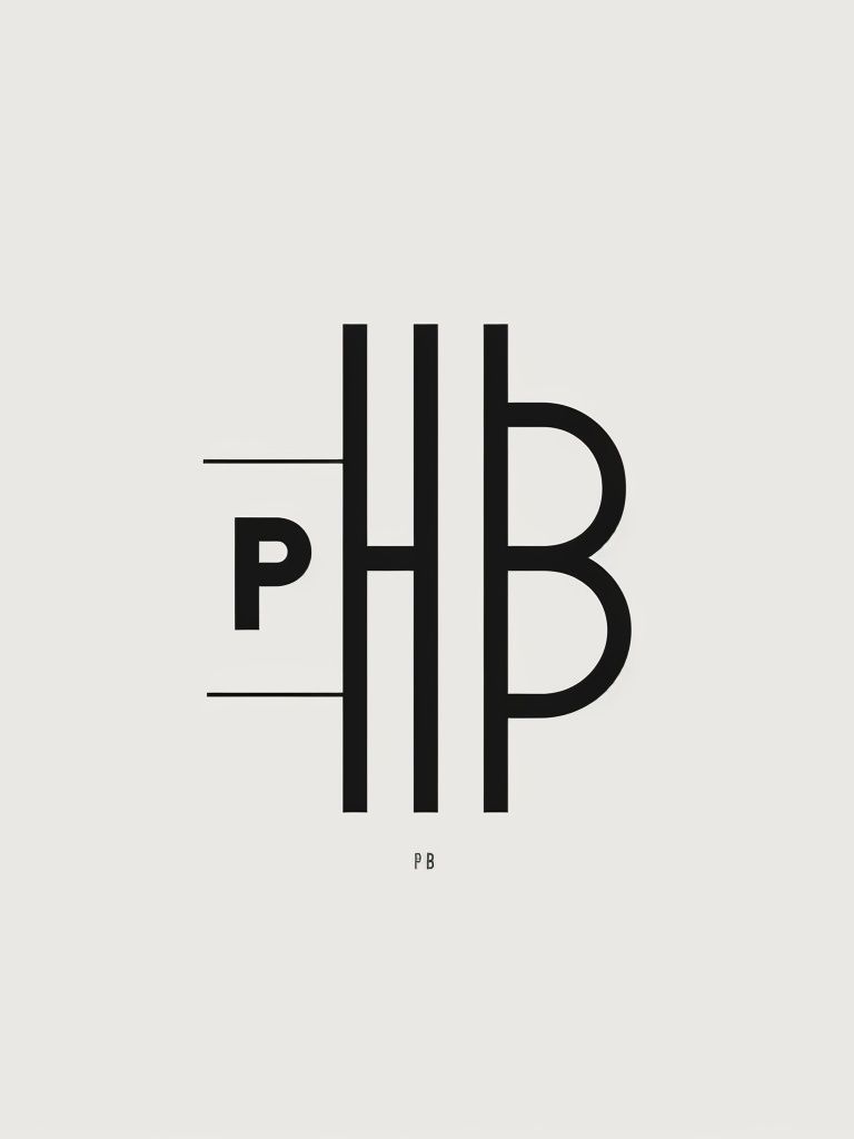 PB Monogram Minimalist Poster. poster detail