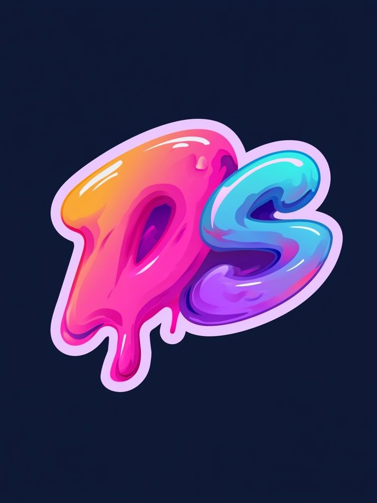 Neon Drip PS Typography Poster. poster detail
