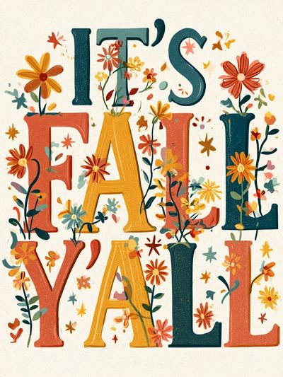 It's Fall Y'all Typography Poster.
