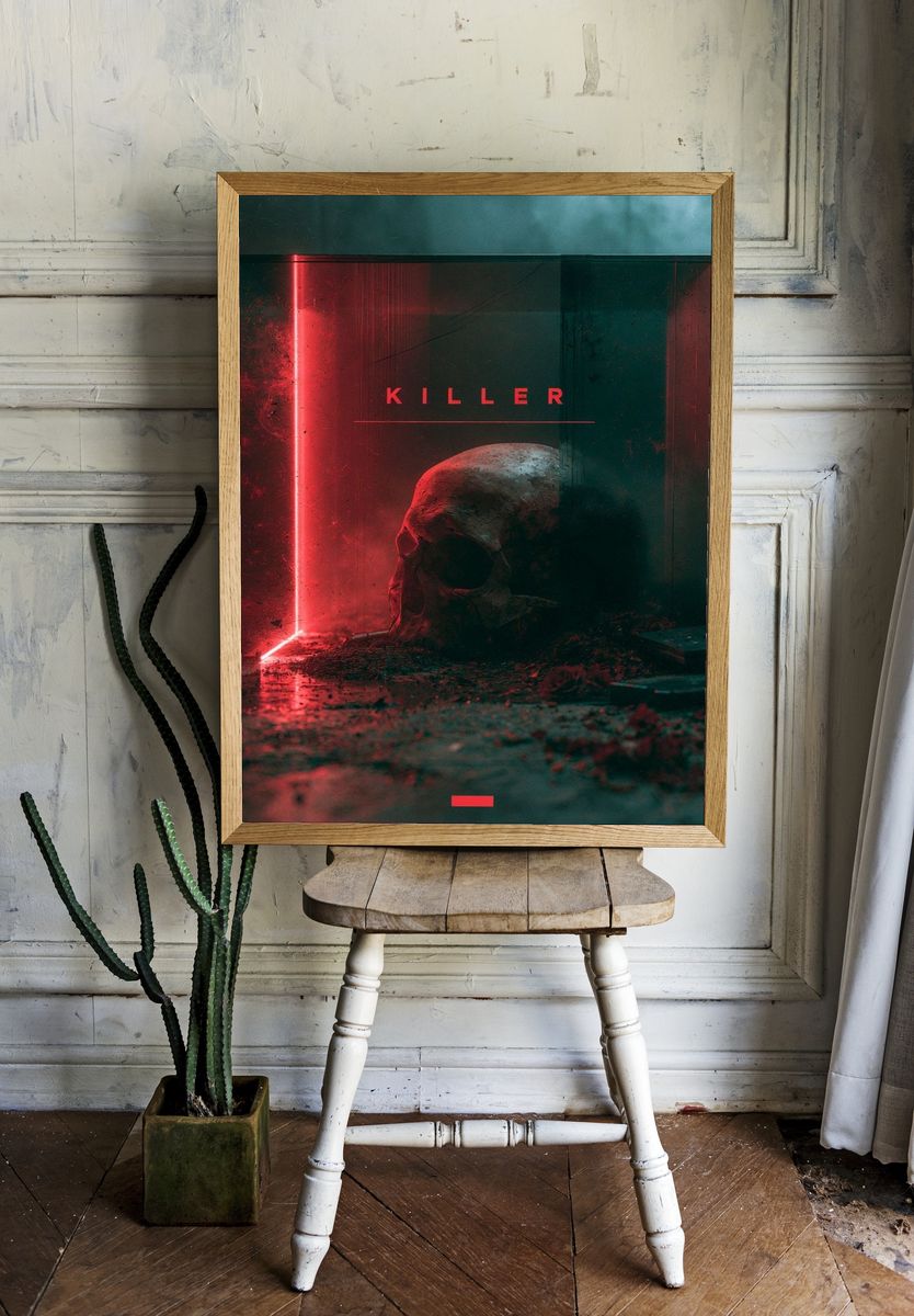 Killer Horror Typography Poster. room preview