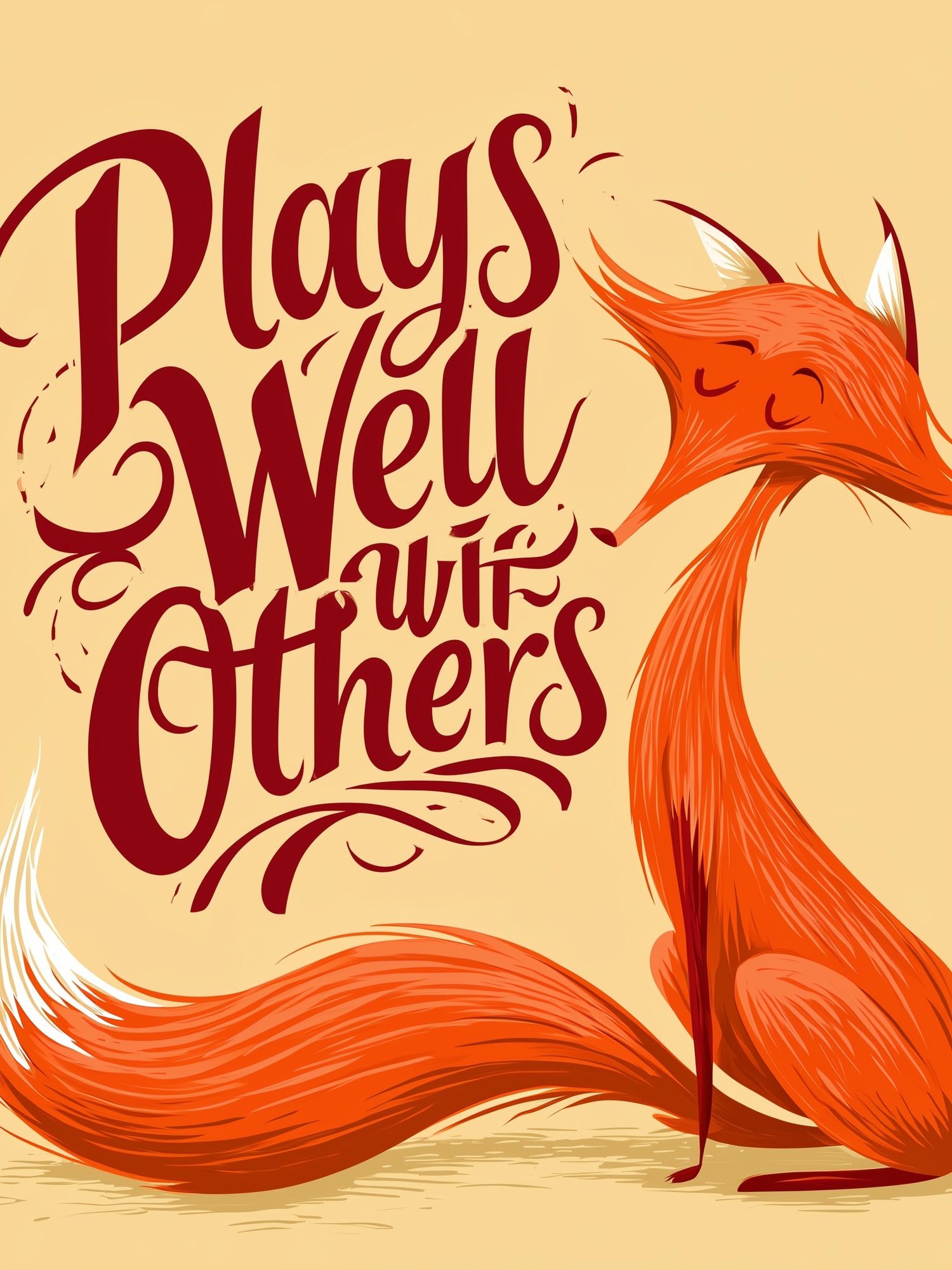 Playful Fox Typography Poster. poster detail