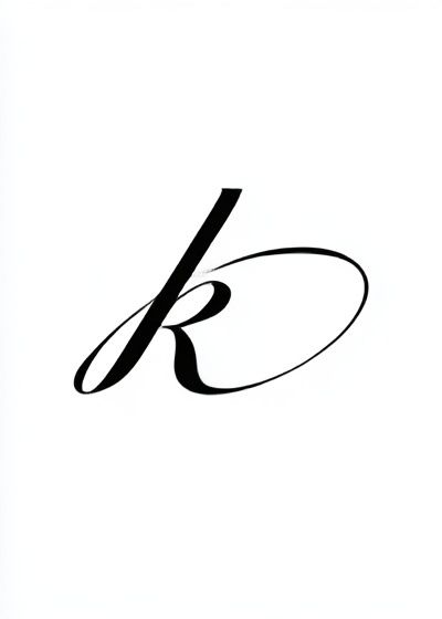 Elegant Script K Typography Poster.