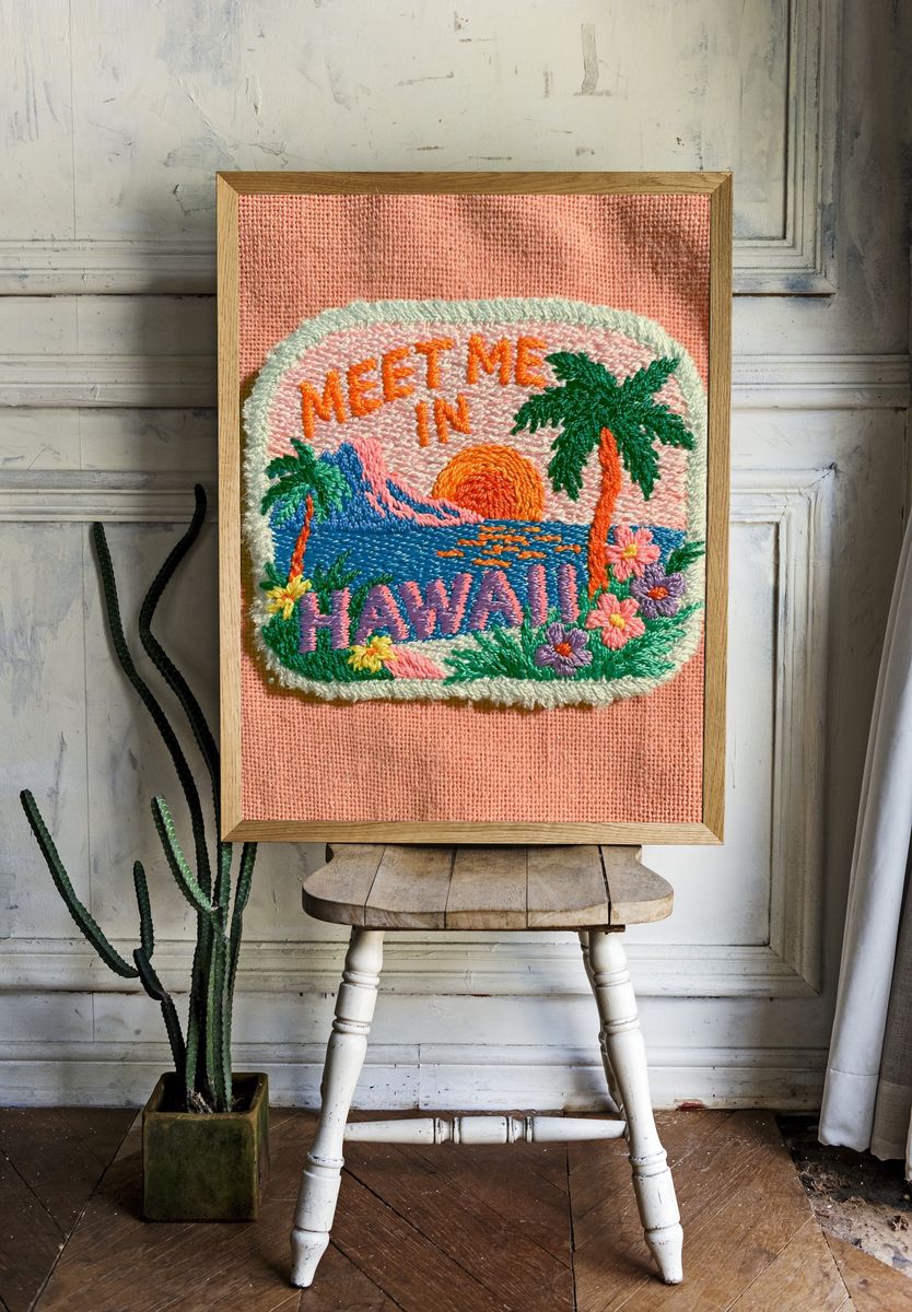 Meet Me in Hawaii Typography Poster. room preview