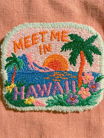 Meet Me in Hawaii Typography Poster.
