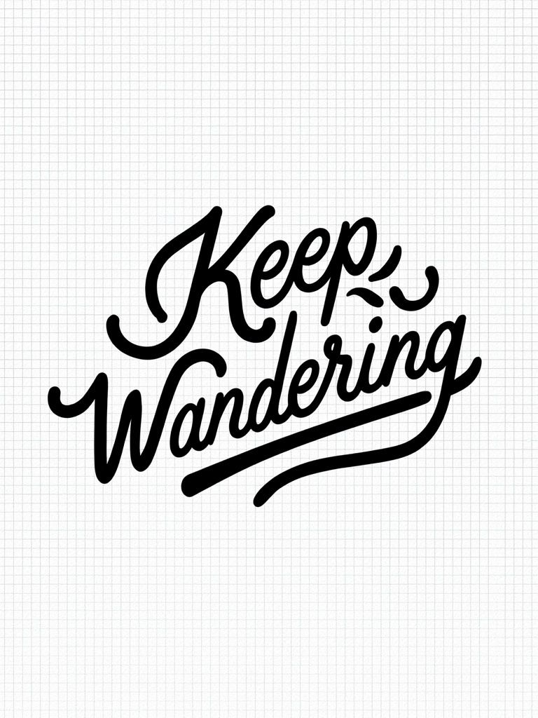 Keep Wandering Typography Poster. poster — typography art