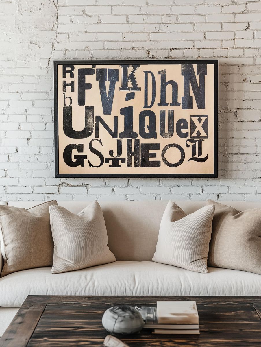 Free letters typography wood image. room preview
