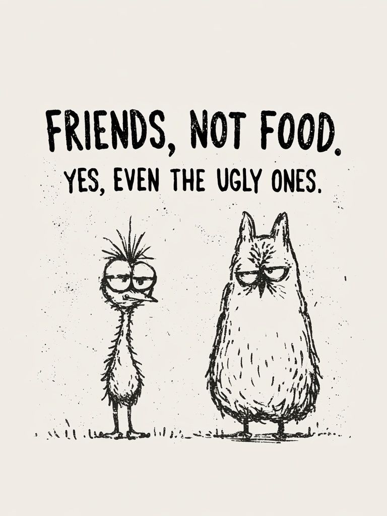Friends, Not Food Typography Print. poster — typography art