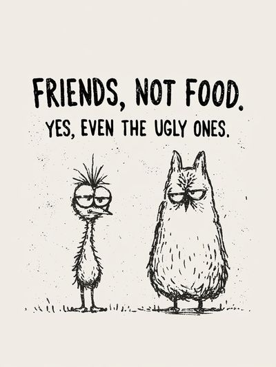 Friends, Not Food Typography Print.
