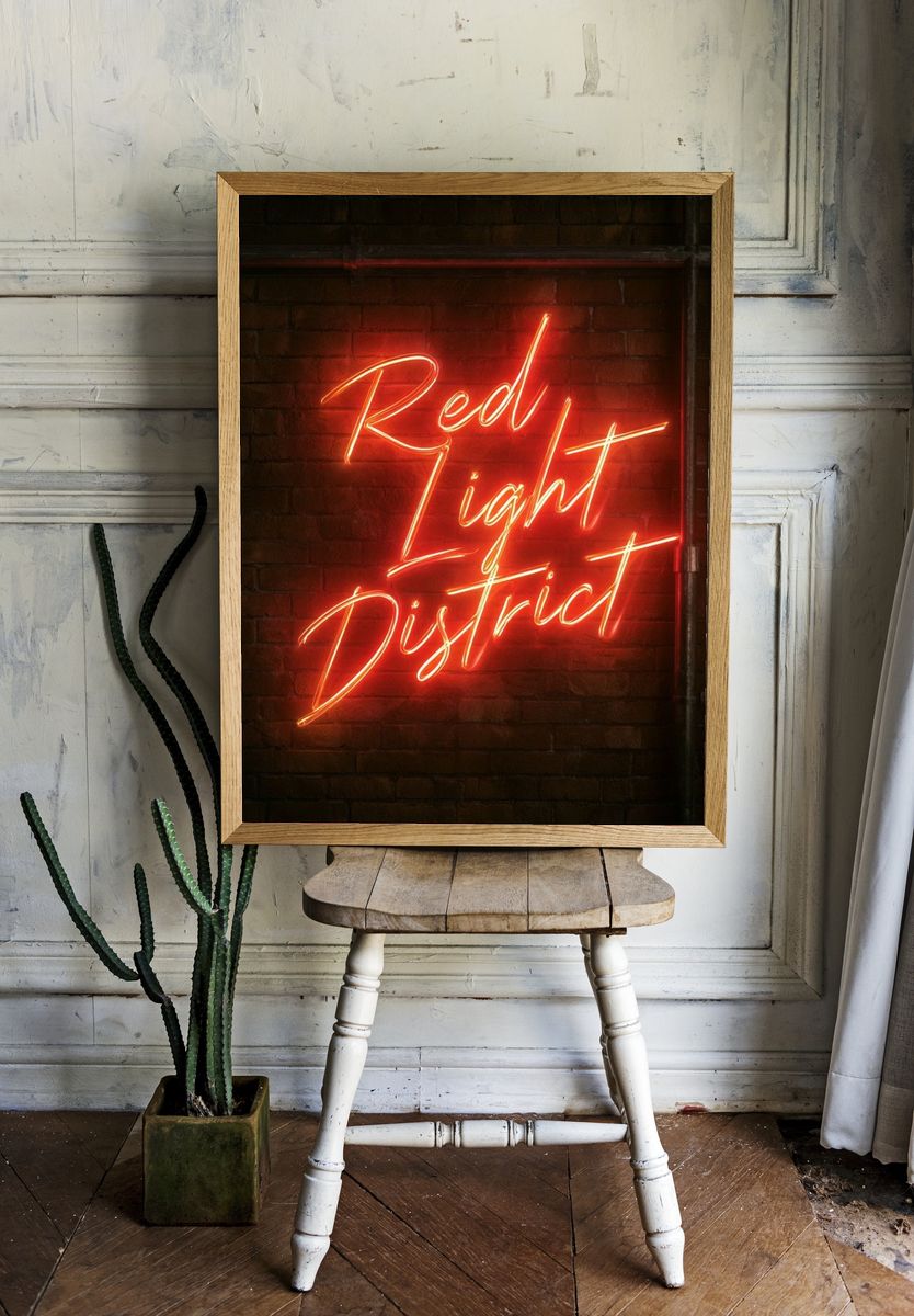 Red Light District Typography Poster. room preview