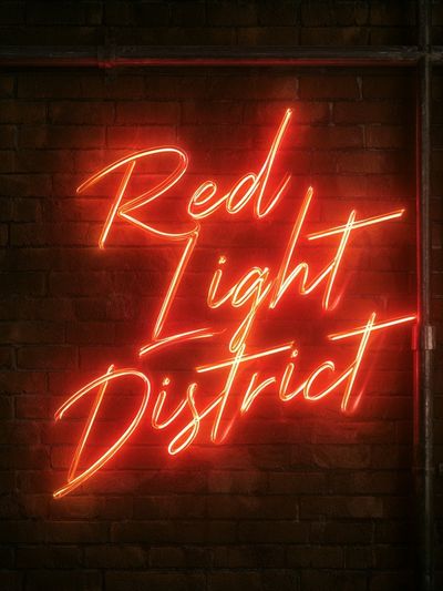 Red Light District Typography Poster.