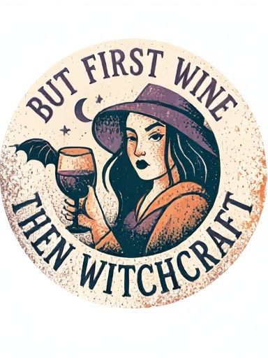 But First Wine Witchcraft Poster. poster detail