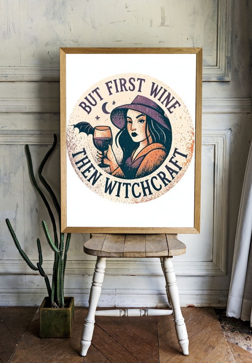 But First Wine Witchcraft Poster. room preview