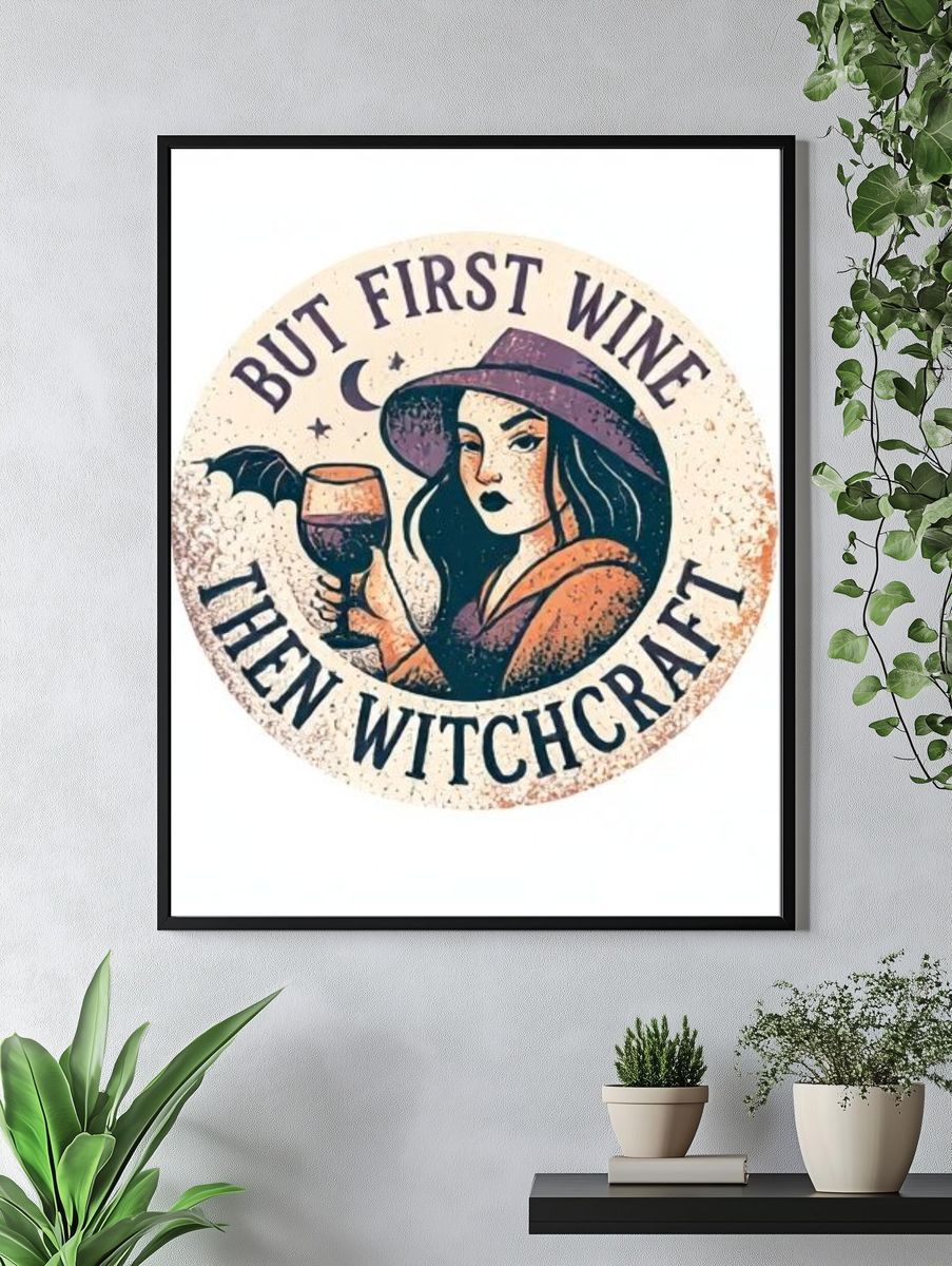 But First Wine Witchcraft Poster. — room view 4