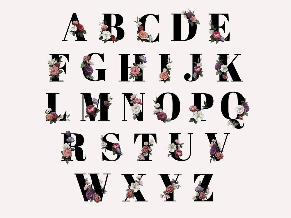 Classic elegant floral alphabet letter. poster detail