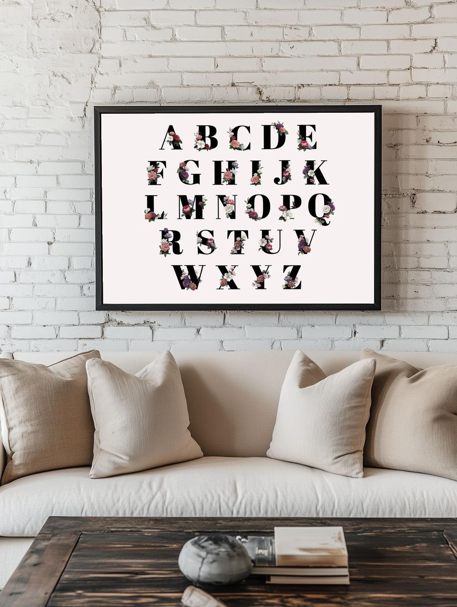 Classic elegant floral alphabet letter. — room view 1
