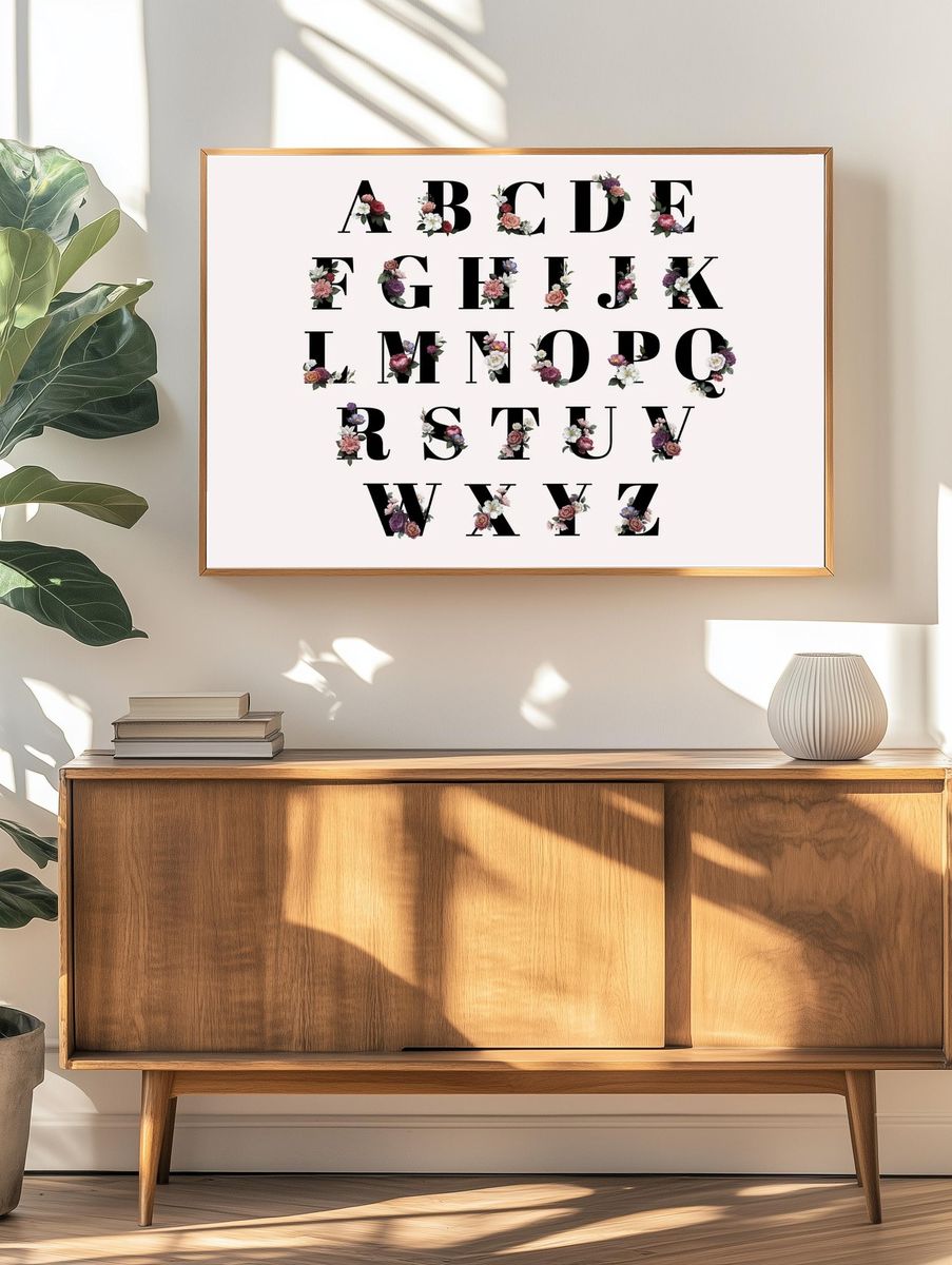Classic elegant floral alphabet letter. — room view 3