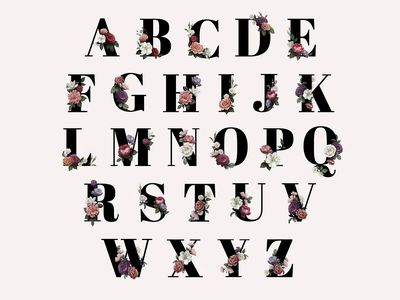 Classic elegant floral alphabet letter