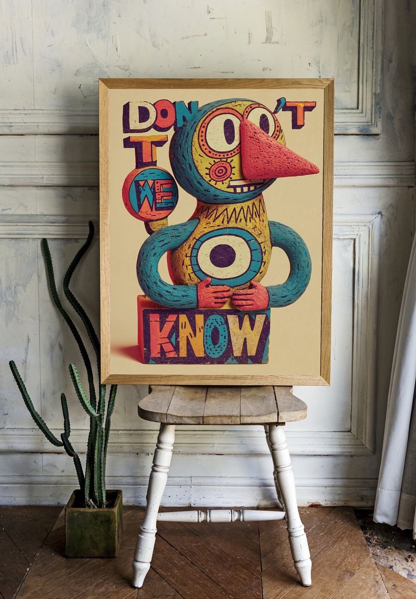 Don't Know Pop Art Poster. — room view 1