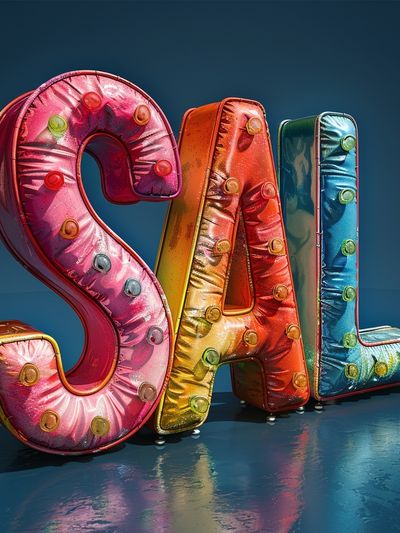 Colorful SALE Typography Poster.